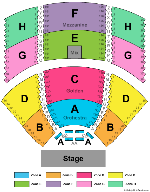 Pechanga Theater At Pechanga Resort & Casino End Stage Zone Seating Chart